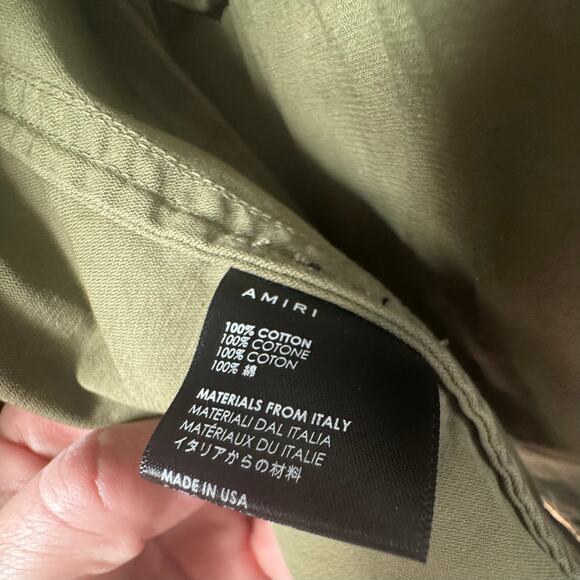 AMIRI: Men's Olive Baja M65 Overshirt Jacket - Size 46 - Picture 7 of 9